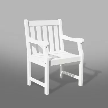 Bradley Eco-friendly Outdoor White Wood Garden Arm Chair