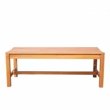 Malibu Eco-friendly 4-foot Backless Outdoor Hardwood Garden Bench - Front