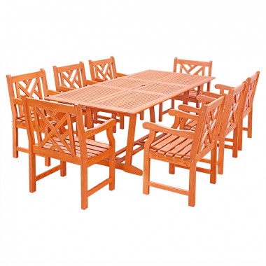 Malibu Outdoor Wood Patio Dining Extension Table -Cutout