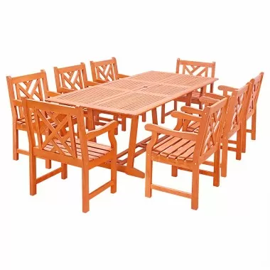 Malibu Outdoor Wood Patio Dining Extension Table -Cutout