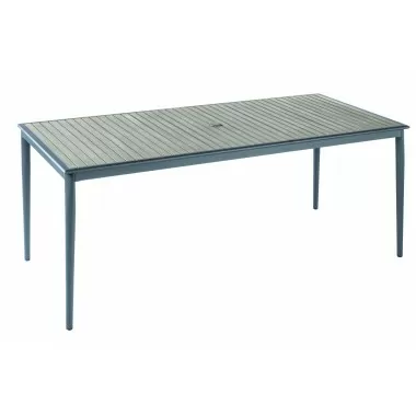 Alfresco Home Oden Gray 78" Rectangular Alum/Polywood Dining Table - Front Side Angle