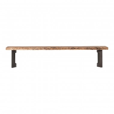 Moe's Home Collection Bent Bench Small Smoked - Front Angle