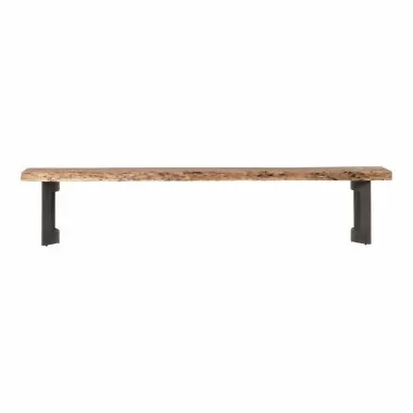 Moe's Home Collection Bent Bench Small Smoked - Front Angle