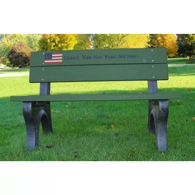 Polly Products Veterans Bench standard engraving & inlay