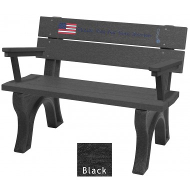 Polly Products Veterans Bench With Arms standard engraving & inlay