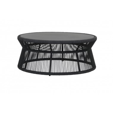 Sunset West Milano Coffee Table w/ 40" Round Honed Absolute Granite Insert Top - Front Angle