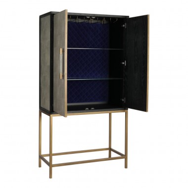  Moe's Home Collection Mako Bar Cabinet - Front Side Opened Angle
