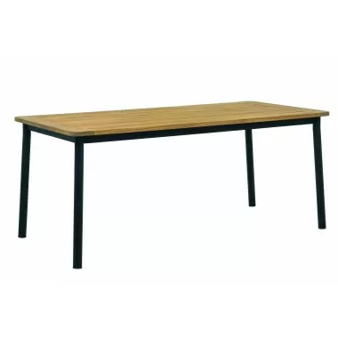 Alfresco Home Meridian 71" Teak Top Dining Table - Front Side Angle