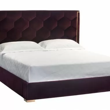 Sunpan Viola Bed King - Glotto Cabernet  - Front Angle