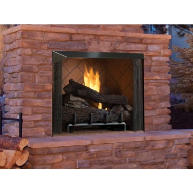 Superior Fireplaces 36" Outdoor Vent-Free Masonry Fireplace - Lifestyle