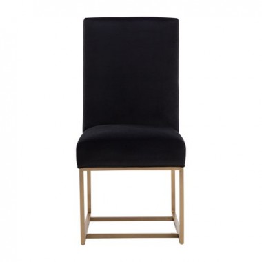 Sunpan Joyce Dining Chair in Cube Black - Front Angle