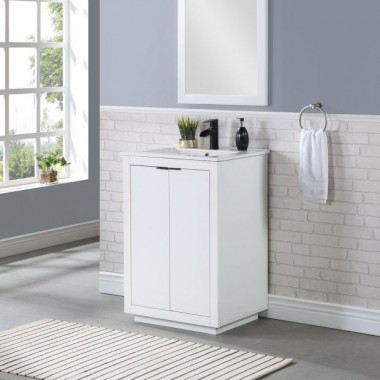 Manhattan Comfort Malverne 24" Bathroom Vanity Sink in White