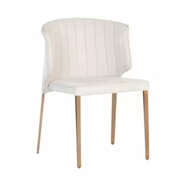 Sunpan Zayden Dining Chair - Belfast Oatmeal - Front Side Angle