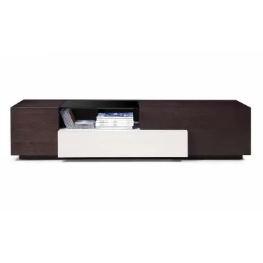J&M Furniture TV Stand 015-Brown Oak / Grey Lacquer