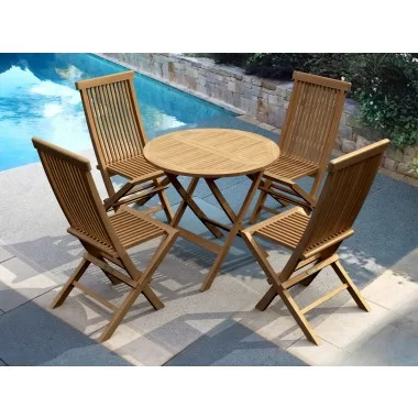 Anderson Teak Windsor Classic 5-Pieces Bistro Set-108B Lifestyle 1