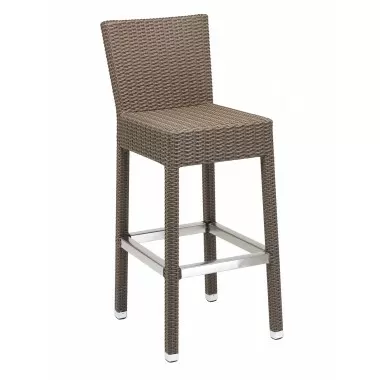 Florida Seating Hand Woven PE Synthetic Wicker Over Aluminum Aluminum Frame Barstool - WIC-07B - Indo