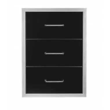 Wildfire Outdoor Living Triple Drawer 19” X 26” 304 Black SS