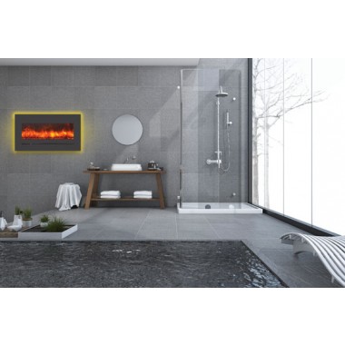 Sierra Flame 34" Wall Mount / Flush Mount With Steel Surround With Clear Media