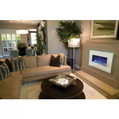 Amantii Electric Fireplace Fire and Ice Series 26" with 36" x 23" White Glass Surround