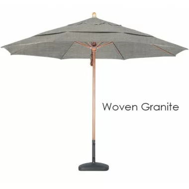 California Umbrella 11' FGlass Market Umbrella Pulley Open DV Marenti Wood - Olefin