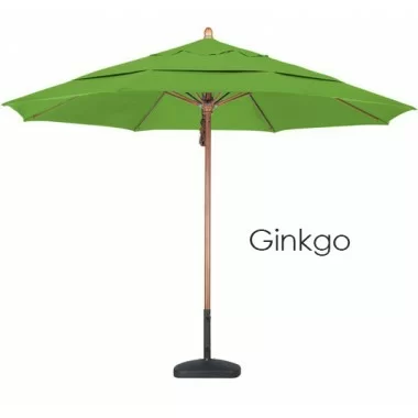 California Umbrella 11' FGlass Market Umbrella Pulley Open DV Marenti Wood - Pacifica