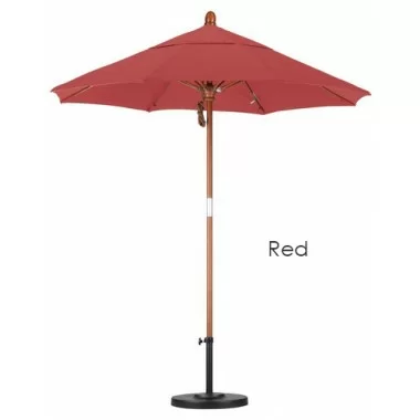 California Umbrella 11' FGlass Market Umbrella Pulley Open DV Marenti Wood - Pacifica