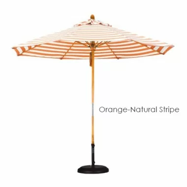 California Umbrella 9' Fiberglass Market Umbrella Pulley Open Marenti Wood - Olefin