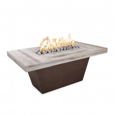 The Outdoor Plus Tacoma Wood Grain and Steel Fire Pit 48" x 30"