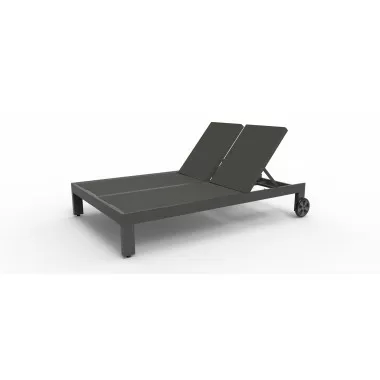 Sunset West Redondo Adjustable Double Sling Chaise - Front Side Angle
