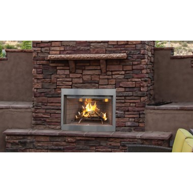 Superior Fireplaces 36" With White Herringbone/Stacked Refractory Panels 