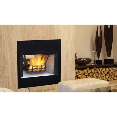 Superior Fireplaces 38" Fireplace In Grey Herringbone/Stacked Refractory Panels  - Lifestyle