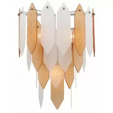 ZEEV Lighting Matrix Wall Sconce -  Chrome With Amber & Frosted Glass