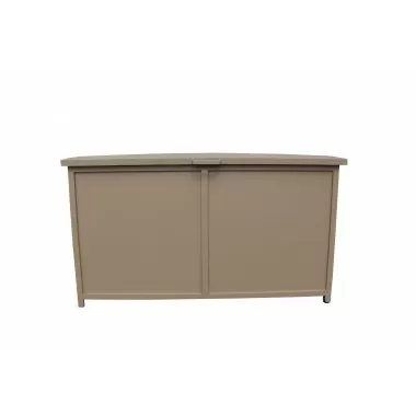 Alfresco Home the Yacht Small RTA Aluminum Storage/Cushion Cabinet - Sand Dollar - Front Angle