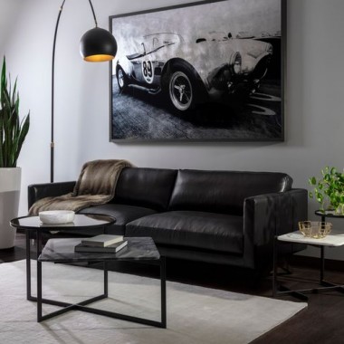Sunpan Rivas Coffee Table Grey Marble - Lifestyle