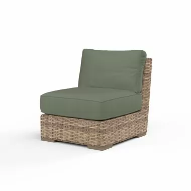 Havana Armless Club in Cast Sage w/ Self Welt - Front Side Angle
