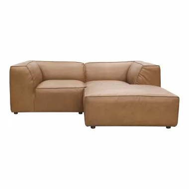 Moe's Home Collection Form Nook Modular Sectional Sonoran Tan Leather - Front Angle