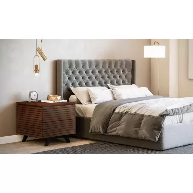 Furnitech 24" Tango Mid-Century Brazilian Cherry Modern End Table / Nightstand - Lifestyle