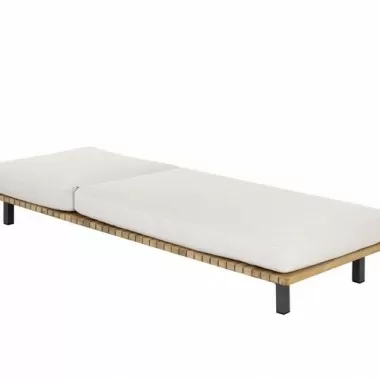 Sunpan Geneve Lounger - Palazzo Cream - Front Side Angle