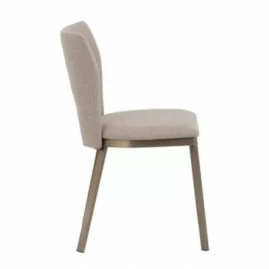 Sunpan Reid Dining Chair - Biscotti Brown - Set of Two - Side Angle