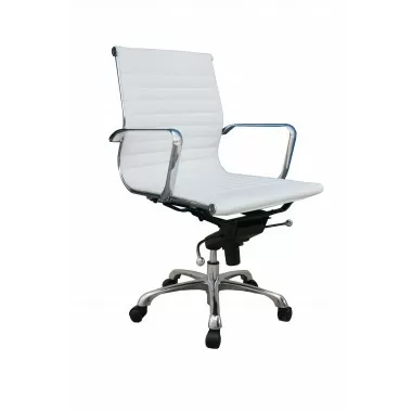 J&M Furniture Comfy Low Back Office Chair White