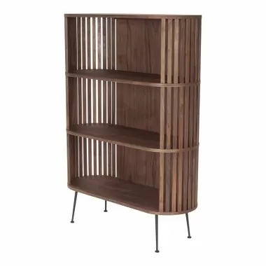 Moe's Home Collection Henrich Bookshelf Natural Oil - Front Side Angle