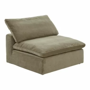 Moe's Home Collection Clay Slipper Chair, Desert Sage - Front Side Angle