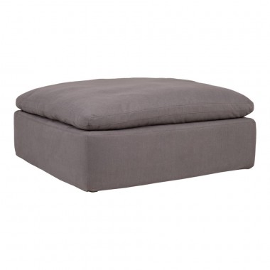 Moe's Home Collection Clay Ottoman - Light Grey - Front Side Angle