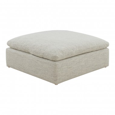 Moe's Home Collection Clay Ottoman Chair NeverFear Fabric Coastside Stand - Front Side Angle