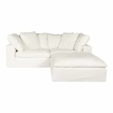 Moe's Home Collection Clay Nook Modular Sectional Performance in Fabric White - Front Angle