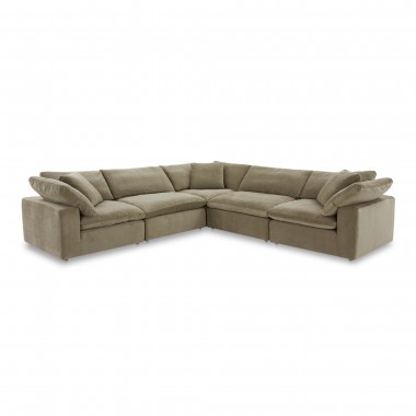 Moe's Home Collection Terra Classic L-Shaped Modular Sectional Desert, Sage - Front Angle