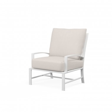 Bristol Club Chair Canvas Flax in Canvas Natural w/ Self Welt - Front Side Angle