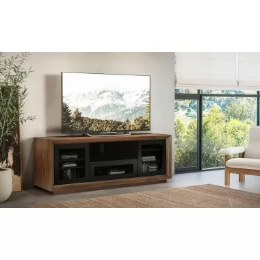 Furnitech 70" Contemporary TV Stand - Warm Walnut - Lifestyle