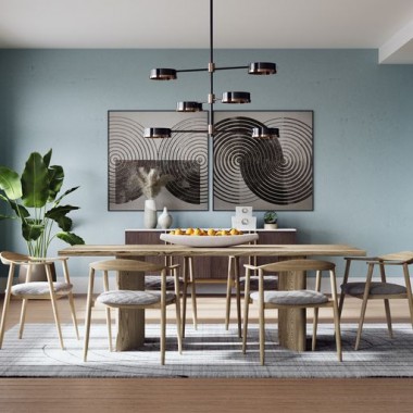 Sunpan Jeremy Dining Armchair in Weathered Oak-Dove Cream - Lifestyle