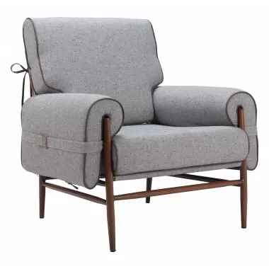 Zuo Modern Klem Accent Chair Gray - Angled 1